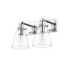 Harper 2-Light Vanity Bath Light - Dimmable Steel Fixture with Clear Glass Shades - 3 of 4