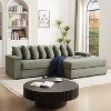 104 inch Luxe Oversized Beige Corduroy L Shaped Sofa with Chaise and 8 Pillow for Living Room Apartment Bedroom - 3 of 4