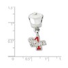 Black Bow Jewelry Sterling Silver Apple with #1 Teacher Dangle Bead Charm - 2 of 3