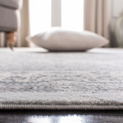 Isabella Dark Grey and Cream 3' x 5' Synthetic Area Rug