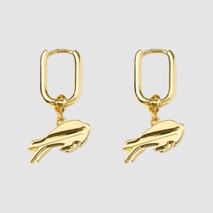 Bijoux Sport by Luv Aj NFL Logo Charm Oval Hoop Earrings - Buffalo