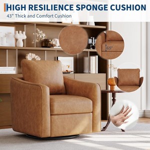 360° Swivel Accent Chair for Living Room, Comfy Single Sofa Chair,Modern Linen Upholstered Armchair with Ergonomic Backrest, Plush Single Sofa - 1 of 4