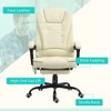 TiramisuBest 7-Point Vibrating Office Chair, High Back, Lumbar Support, Footrest, Reclining, Adjustable Height, Cream White Faux Leather - 2 of 4