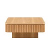 35.43 inModern Handcraft Drum Coffee Table Square Coffee Table for Living Room,Lift Top Wooden Coffee Table with Hidden Storage Space,Natucal Color - 4 of 4