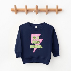 The Juniper Shop Be A Kind Human Lightning Bolt Toddler Graphic Sweatshirt - 1 of 3