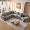 VYNXARIA 6 Seats,Oversized Sectional Sofa,L Shaped Corner Couch with Detachable Seat & Back Cushion,Corduroy Upholstery Convertible Sleeper Sofa&Couch - 4 of 4