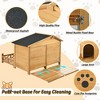 YOOCOZZ Weatherproof Wooden Dog House & Dog Kneel with Asphalt Roof, Raised Floor, Removable Base and Porch - Brown - 3 of 4