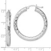 Black Bow Jewelry 4mm, Polished/Diamond Cut, LG Sterling Silver Hoops, 35mm (1 3/8 Inch) - 4 of 4