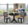 3-Piece Wirebrushed Black Solid Wood Top - Upholstered Dining Room Set - Seats-4 - 2 of 4