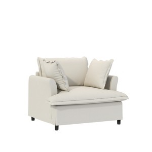 Whisen Oversized Modern Sofa Module for Modular Sectional Sofa, Wide Seat Chenille Armchair with Pillows - 1 of 4