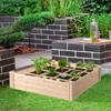 Outsunny 4ft x 4ft Raised Garden Bed, Wooden Planter Box with Segmented Growing Grid for Plants & Herbs, Natural Wood - 3 of 4
