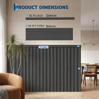 Vertical Slat Accent Wall Panel Kit, Decorative Fluted Wood Look Wainscoting Wall Panels for Living Room Dining Room Interior Wall Decoration 10 pcs