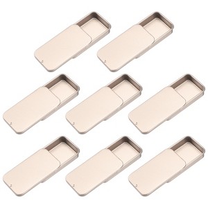 Unique Bargains Metal Anti-Oxidation Slide Top Rectangular Tin Containers 8 Pcs - 1 of 4