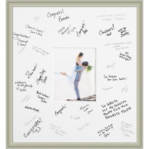 Florence Signature Mat Picture Frame – Guest Book Alternative for Weddings, Graduations, or Retirement – Autograph Photo Mat for Signature Board - 1 of 4