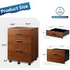 GALAXHERO  3 Drawer File Cabinet for Home Office, Wood Under Desk Filing Cabinet, Rolling Printer Stand with Wheels - 2 of 4