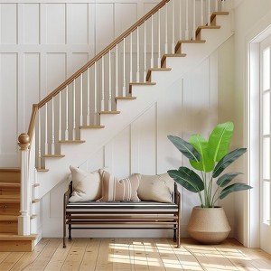 Artificial Bird of Paradise Plant Fake Palm Tree, 8 Trunks Faux Leaves for Indoor Outdoor Decor, Housewarming Gift - 1 of 4