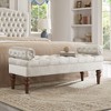 TiramisuBest Velvet Tufted Bedroom Bench, Upholstered Long Window Bench with Bolster, Entryway Bench for Living Room, Violet - 2 of 4