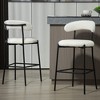 HDZNVF Set of 2 Bar Stools Teddy Fabric Cover Kitchen Island Counter Bar Stool With Black Powder Coating Base - 4 of 4