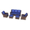 Outdoor 5 Pcs Furniture Set, Sectional Sofa Set with 5 Seaters, Sofas with Couch and Ottoman, Rattan Sofas with PE Cushions-Coolbibila - 2 of 4