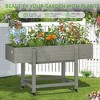 Arceso Raised Garden Bed with Wheels, HDPS Elevated Planter Box with Tools, Weather Resistant, Standing Growing Bed Herb Planter for Vegetable - 4 of 4