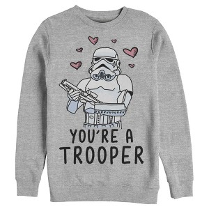 Men's Star Wars Valentine's Day You're A Trooper Sweatshirt - 1 of 4