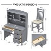 Kumasinova Classic 40" Retro Office Desk with Bookshelf,Computer Desk with Upholstered Chair,Standing Desk with 4 Drawers,Study Desk for Home Office - 2 of 4