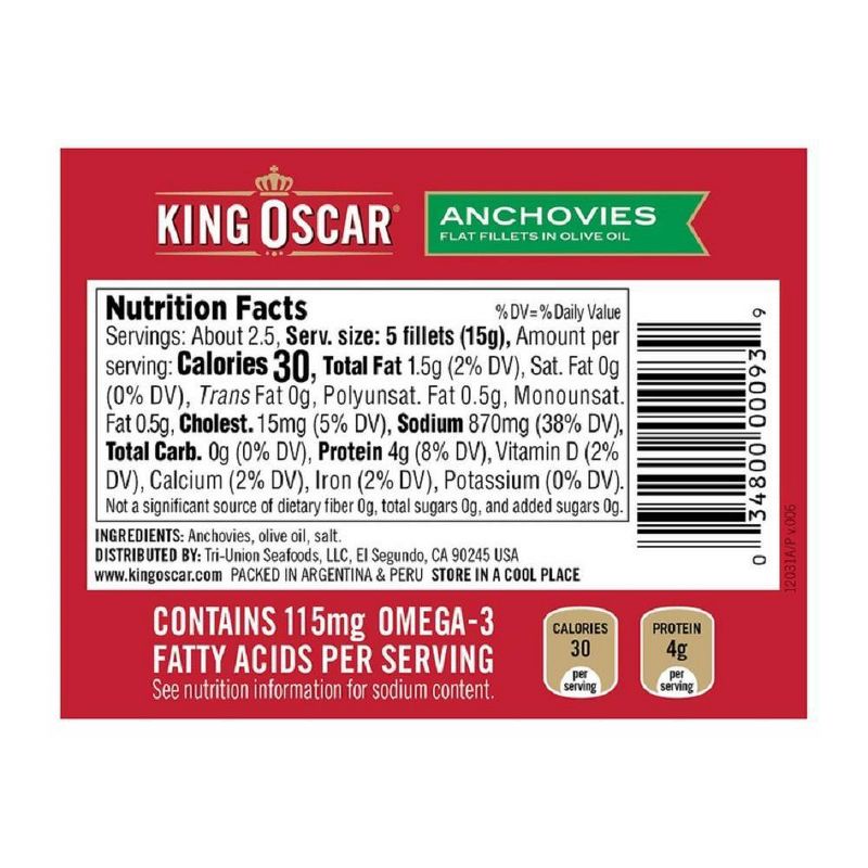 King Oscar Anchovies in Olive Oil - 2oz, 2 of 5