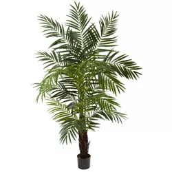 72" Artificial Areca Palm Tree in Pot Black - Nearly Natural