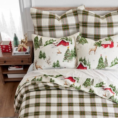 Tatum Pines Red Cotton Twin Bedspread Set