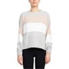 EG PRO Women Boat Neck Long Sleeve Fuzzy Sweater Neutral Combo S - 3 of 4