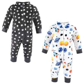 Hudson Baby Infant Boy Plush Jumpsuits, Space Adventure