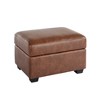 Square Faux Leather Ottoman with Storage, Footrest Stool Coffee Table for Living Room-Morden Fort - 4 of 4