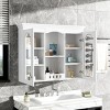 SEVOBAL Bathroom Storage Cabinet Wall Mounted Medicine Cabinet with 2 Glass Doors and Adjustable Shelf, White, 35.27"*7.83"*28" - 3 of 4