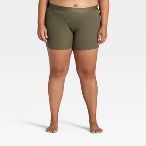 Women's Cotton Blend Ribbed Boxer Briefs Underwear - Auden™ - 1 of 3