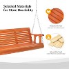 VINGLI Heavy Duty 880 LBS 5 FT Pine Wood Patio Swing - Outdoor Hanging Chair with Cup Holder & Adjustable Chains for Yard, Garden, Lawn, Balcony - 2 of 4