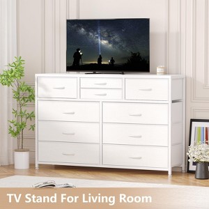 Dresser TV Stand with 10 Drawers, Media Console Table, Entertainment Center for 55/50/43 Inch TV, Chest of Drawers Storage Organizers Units - 1 of 4