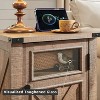SinCiDo Nightstand w/ Charging Station, 18″ Farmhouse Night Stand w/ Adjustable Shelf, Wooden Rustic End Table Side Table - 4 of 4