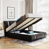 Upholstered Faux Leather Platform bed with a Hydraulic Storage System-ModernLuxe - 2 of 4