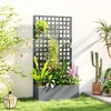 Outsunny Metal Planter Box with Trellis, Drain Holes - 3 of 4