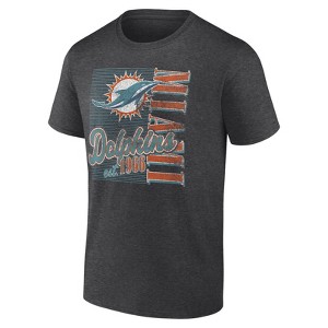 NFL Miami Dolphins Men's Gray Short Sleeve T-Shirt - 1 of 3