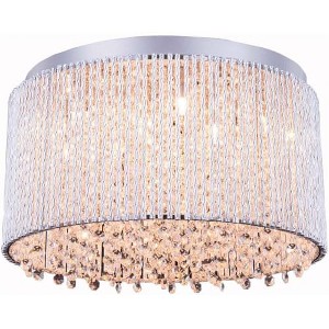 Elegant Lighting Influx 10 light Chrome Flush Mount Clear Royal Cut Crystal - 1 of 2