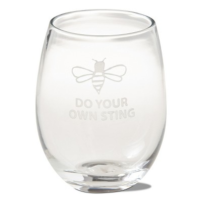tagltd Do Your Own Sting Stemlesss Clear Etched Glassware Drinkware