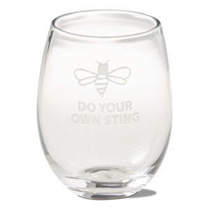 tagltd Do Your Own Sting Stemlesss Clear Etched Glassware Drinkware - 1 of 2