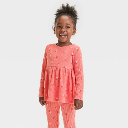 Toddler Girls' Floral Shirt - Cat & Jack™ Orange : Target