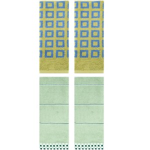 REGALWOVEN 4 Pcs Geometry Absorbent Soft Decorative Bathroom Hand Towel - 1 of 4