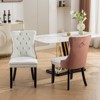 Set of 2 Modern Tufted Dining Chairs with Nailhead Trim, PU Leather and Velvet Upholstered Seat, Solid Rubberwood Legs, Contemporary Accent Chairs - 4 of 4