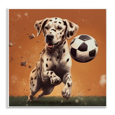 Stupell Industries Dog Playing Soccer Wall Plaque Art