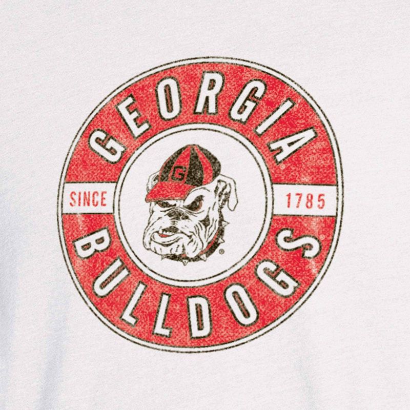 NCAA Georgia Bulldogs Men&#39;s White Biblend T-Shirt, 3 of 4