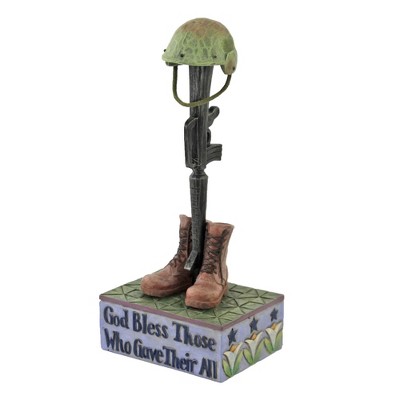 Jim Shore 7.25" Battlefield Cross Patriotic Memorial  -  Decorative Figurines