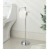 SunnyPoint Classic Bathroom Free Standing Toilet Tissue Paper Roll Holder Stand Chrome (HLS-KD-02CH) - 2 of 3